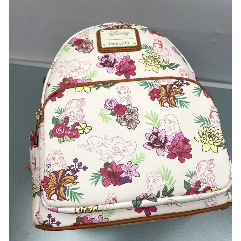 LOUNGEFLY DISNEY PRINCESS FLOWERS MINI BACKPACK - Picture 10 of 15